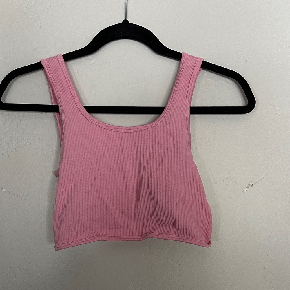 Urban Outfitters Pink Ribbed Tank Top